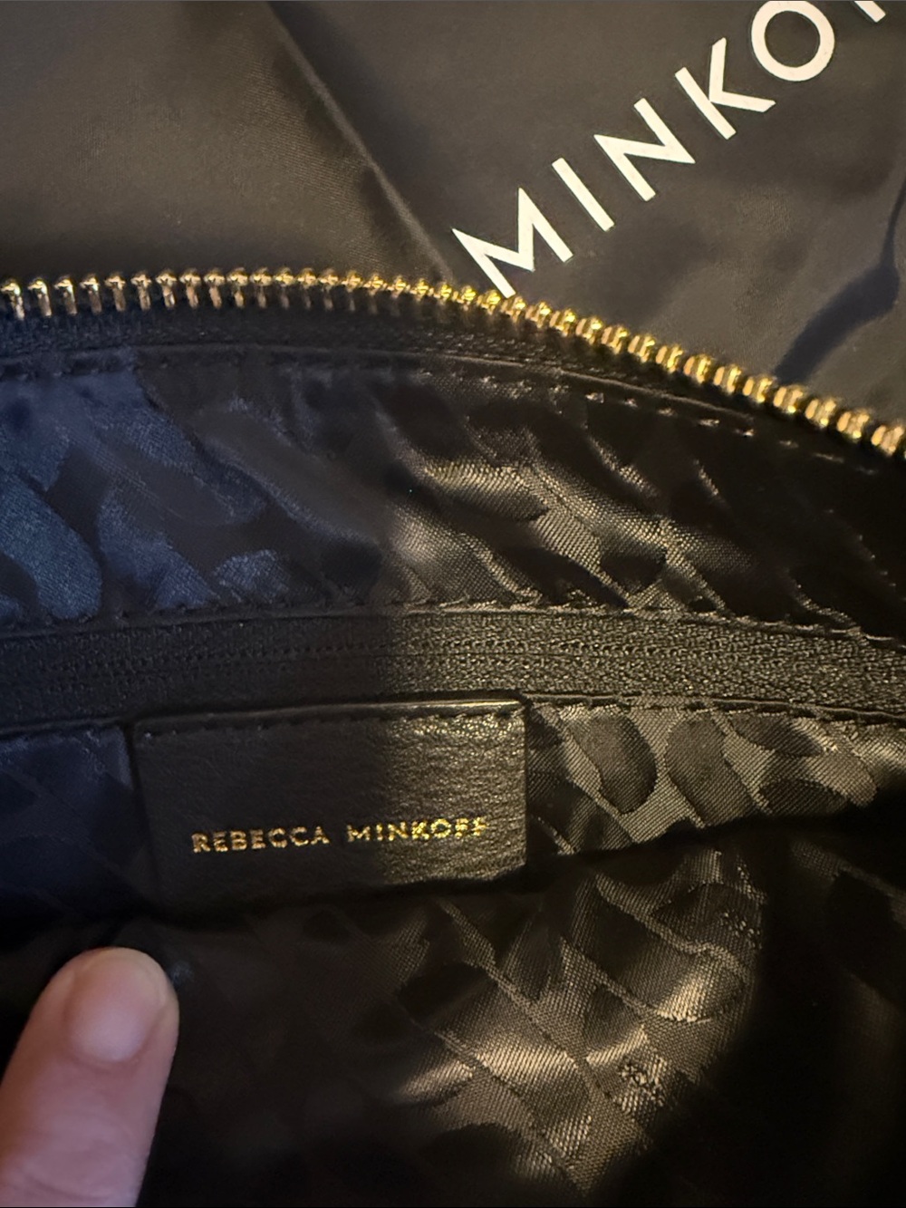 Rebecca Minkoff Black Pebbled Leather Studded Wristlet - Picture 4 of 5
